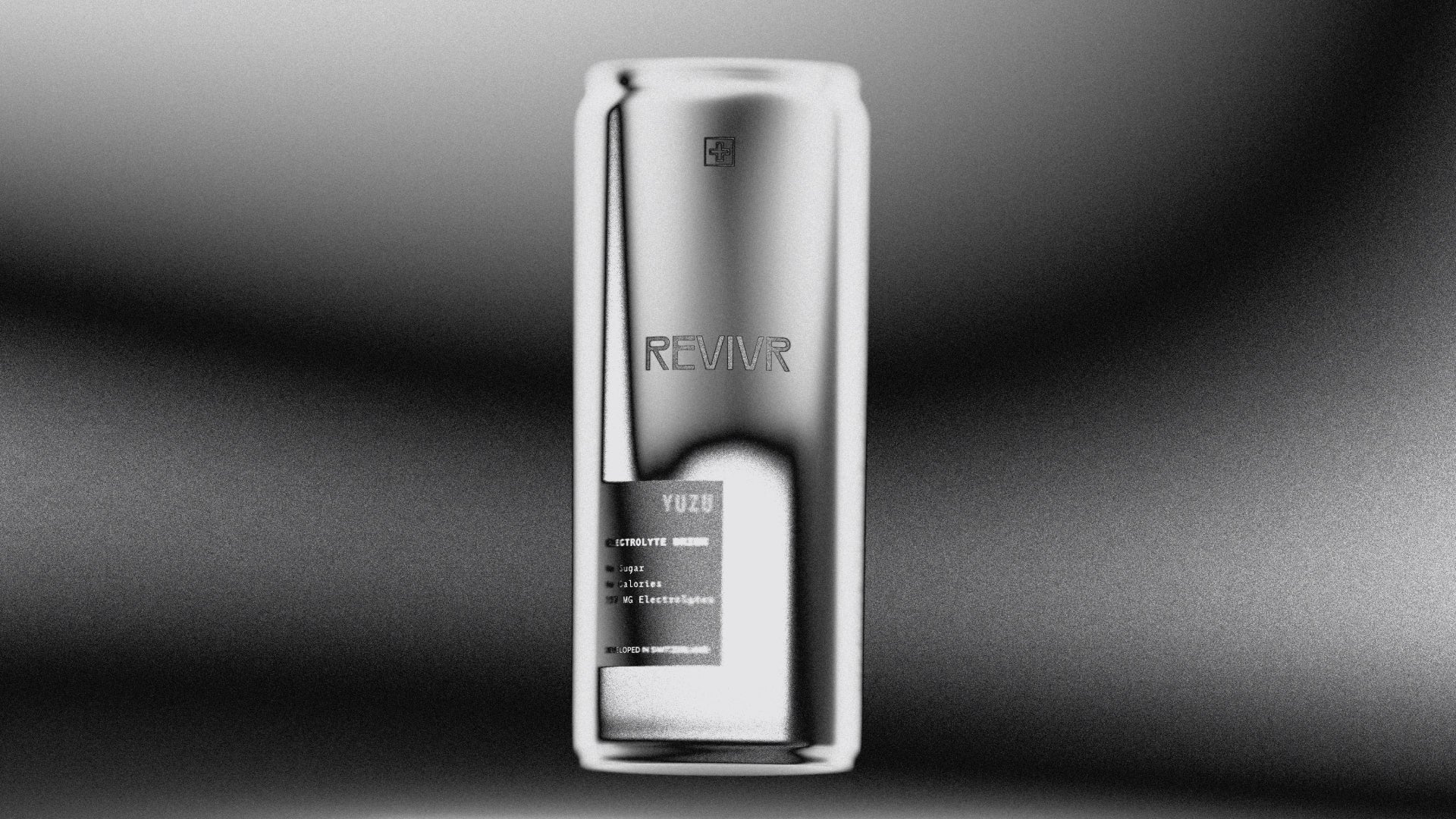 REVIVR yuzu electrolyte drink can — zero sugar, no calories, made in Switzerland
