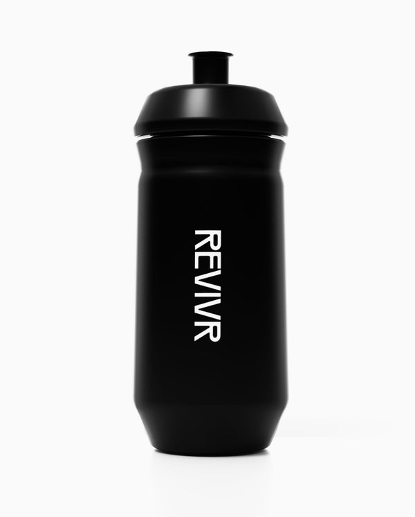 REVIVR electrolyte drink bottle close up shot — BPA free bottle