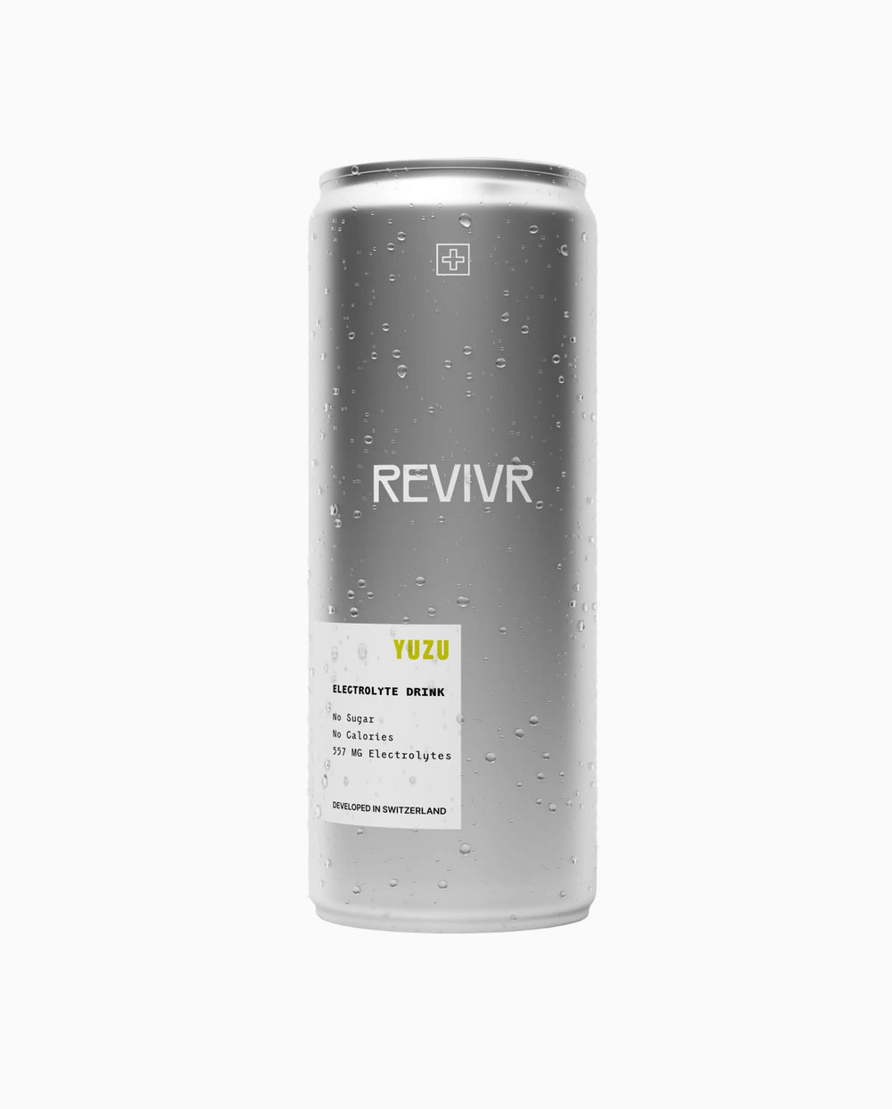 REVIVR electrolyte drink 330ml aluminium can — clean hydration, stevia sweetened