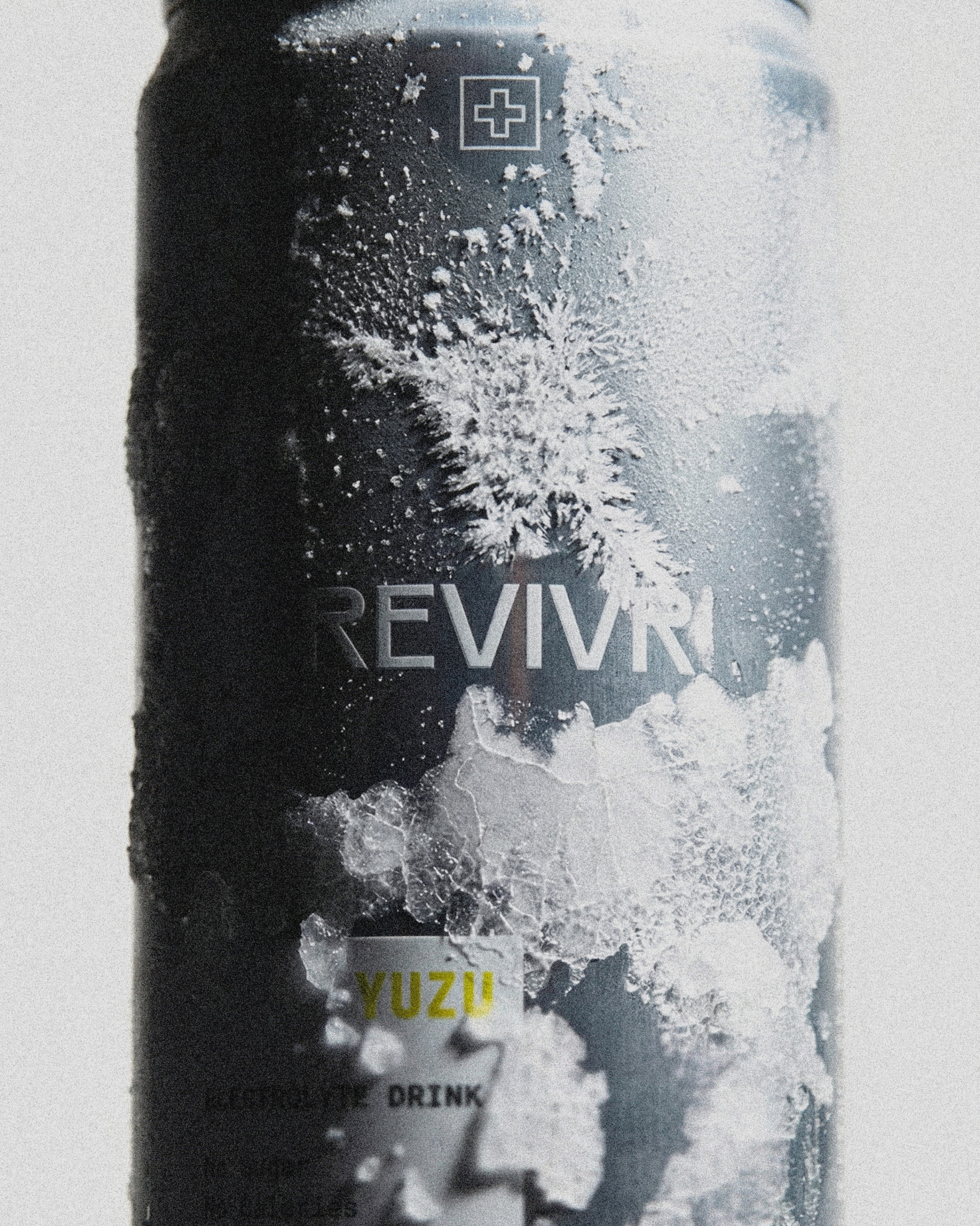 REVIVR minimalist Swiss design — fully recyclable aluminium can, premium shelf-ready